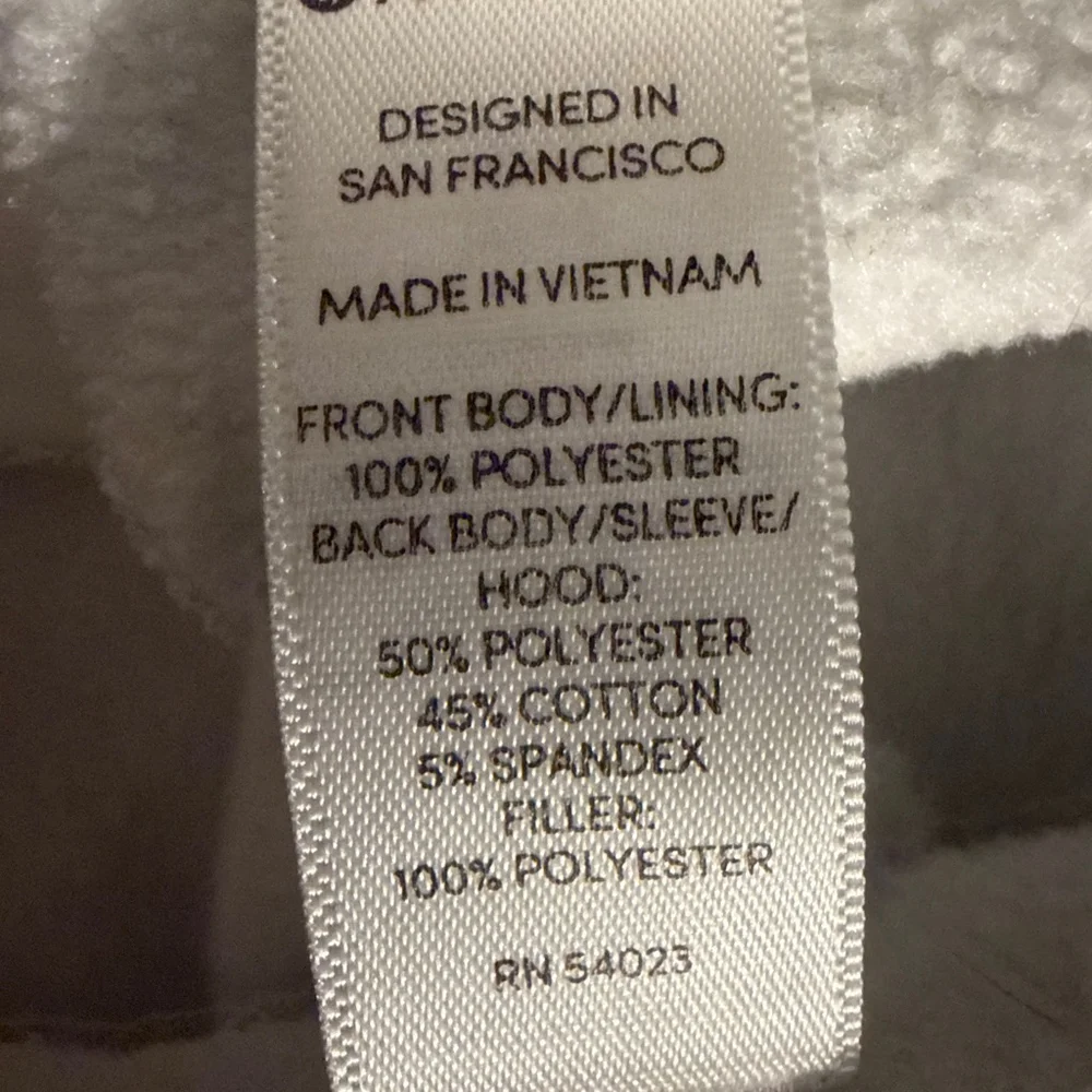 Athleta Primaloft Cozier Hoodie Eco insulated white and Gray size Small